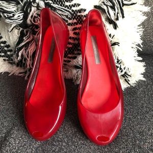 Melissa Peeptoe Red Flats
